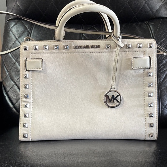 Michael Kors Cream Studded Satchel and Wallet - Picture 2 of 16